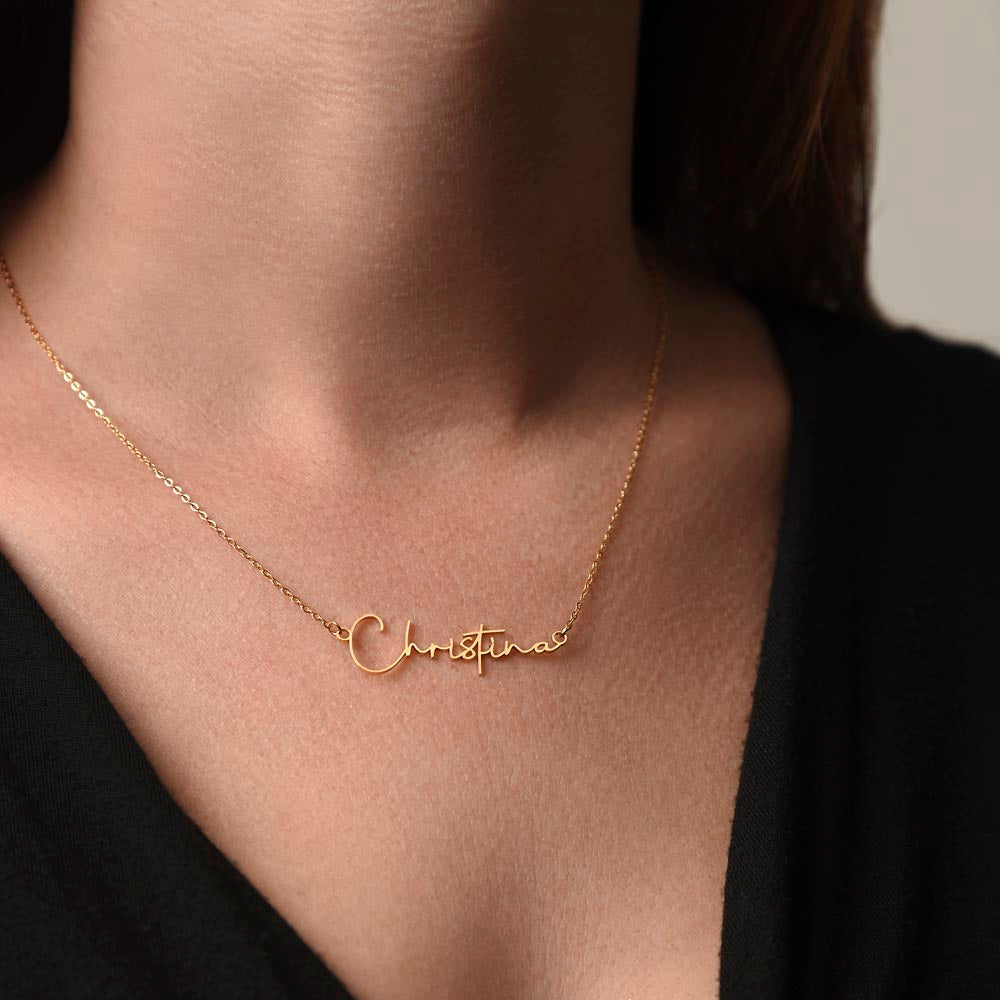 First Day of School Signature Style Name Necklace
