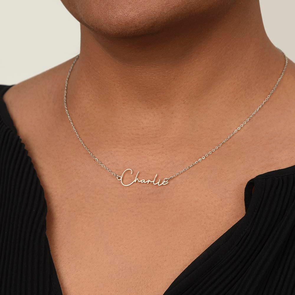 First Day of School Signature Style Name Necklace